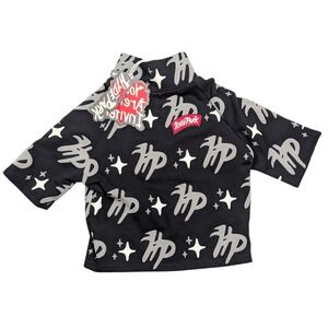 New Hyde Park Puff The Magic Crop Top Sz Medium Black Festival Streetwear Grunge